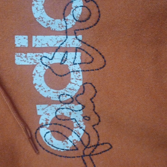 adidas Other - adidas rare burnt orange hoody has signature pattern of founder slouchy mensM